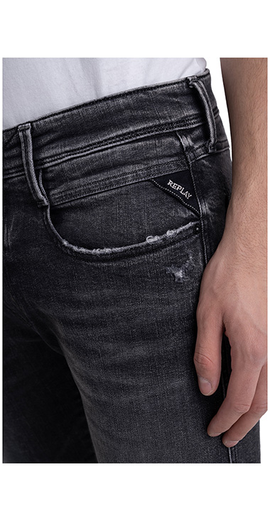 ANBASS Aged Eco 5year ブラックパワーストレッチデニム 詳細画像